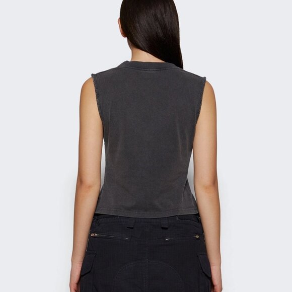 Alexander Wang V-Neck Tank Top in Faded Black - Picture 13 of 13